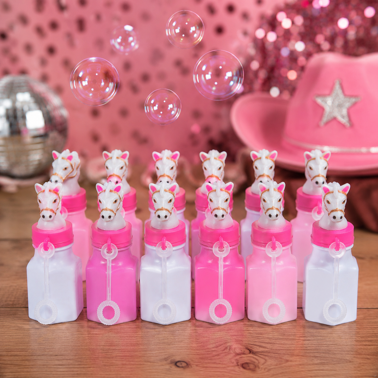 Cowgirl Horse Bubble Bottles - 12Pk
